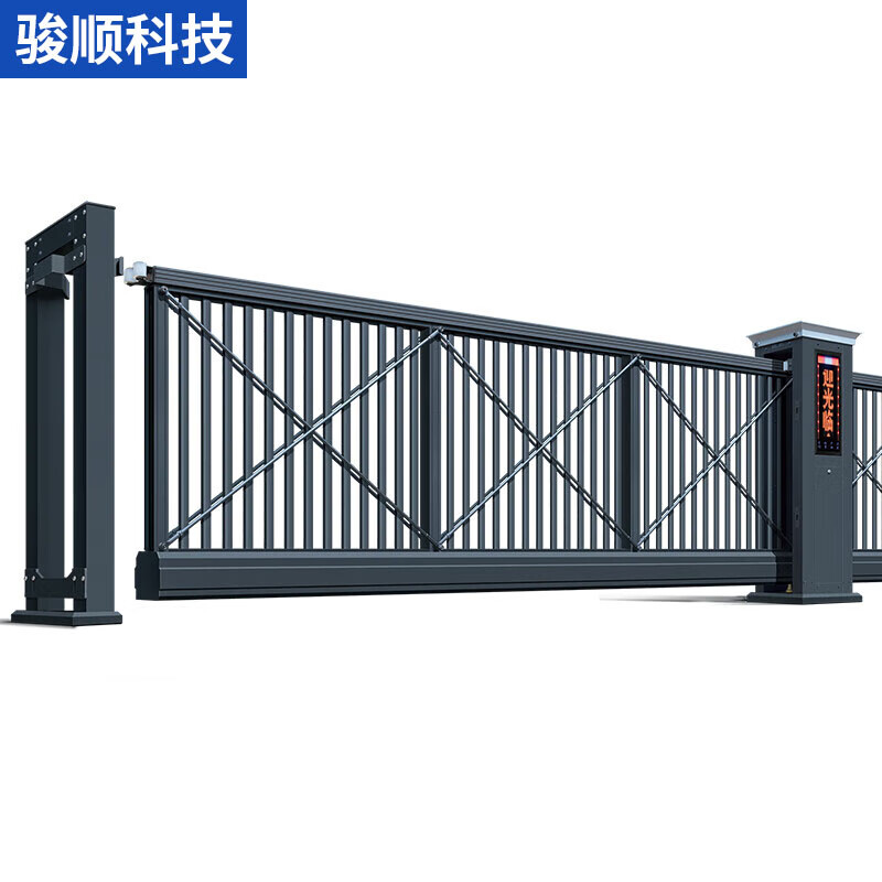 骏顺 电动悬浮门铝合金直线平移门无轨工厂房厂区别墅伸缩门工业大门