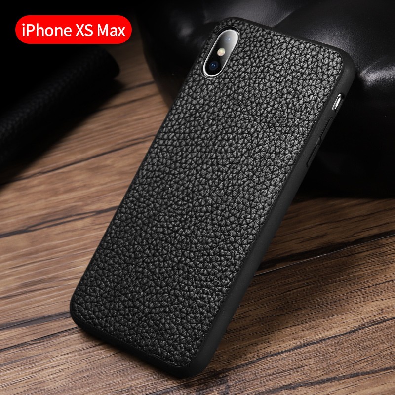 【配钢化膜】苹果x/xs/xr手机壳iphonexs max真皮手机保护皮套苹果7/8plus潮男女 真皮荔枝纹【苹果XS MAX】