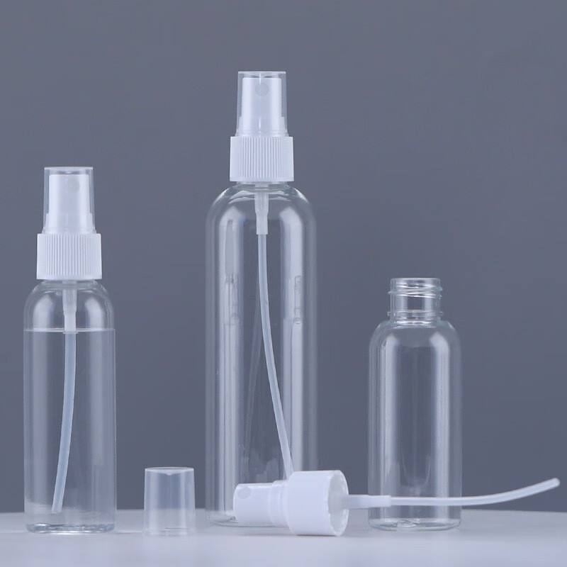 绘话数据线喷雾瓶PET塑料瓶透明消毒液香水分装瓶 空瓶；100毫升【3个装】