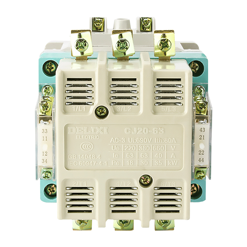 德力西电气 通用型交流接触器 cj20-63a  220v二开四闭