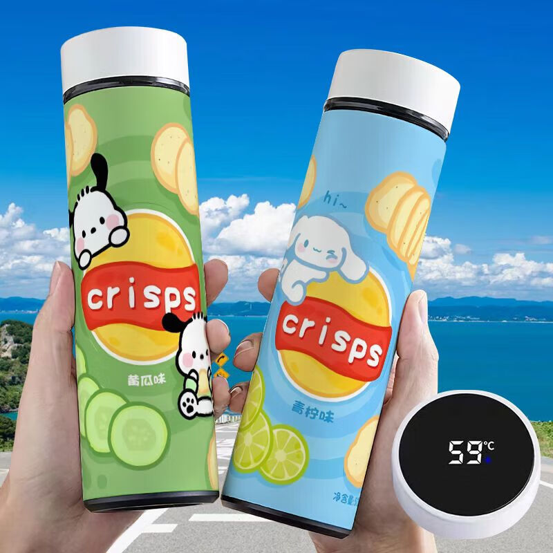 xkj电子宠物水杯帕恰狗玉桂狗智能保温杯大容量不锈钢便携高颜值测温