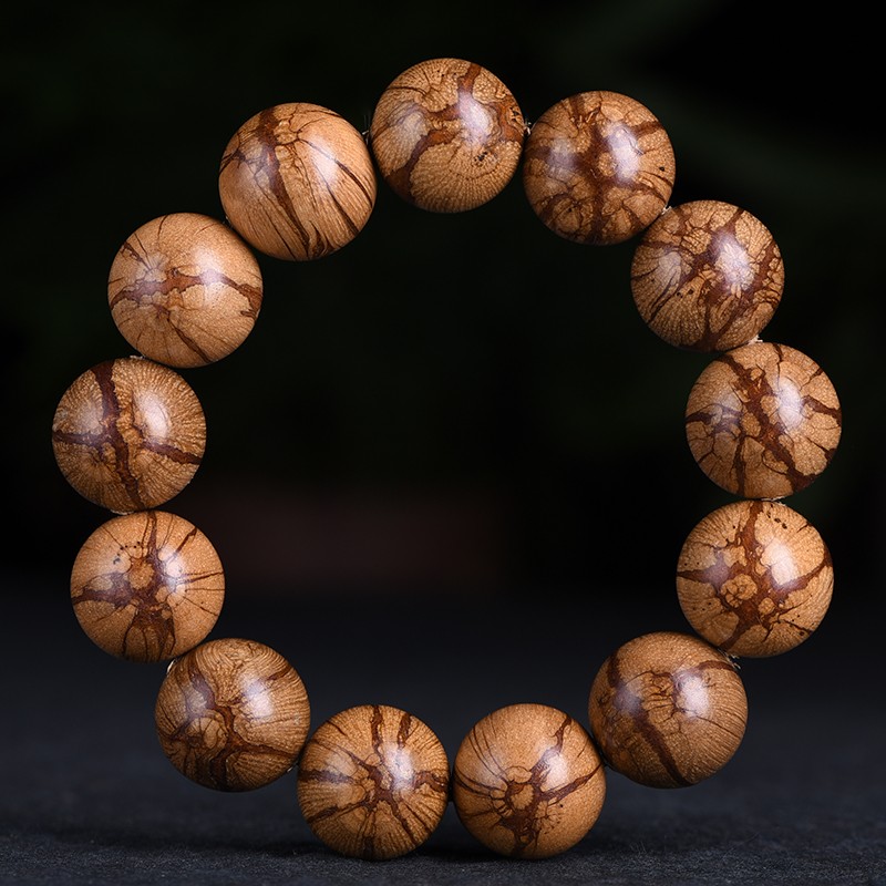 蝶灿 梅花入骨丹手串 龙须藤佛珠2.