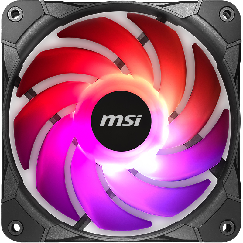 微星 (MSI) 机箱炫光风扇 散热器套装 （PWM智能调速/电脑机箱/风冷/3个12CMARGB风扇）