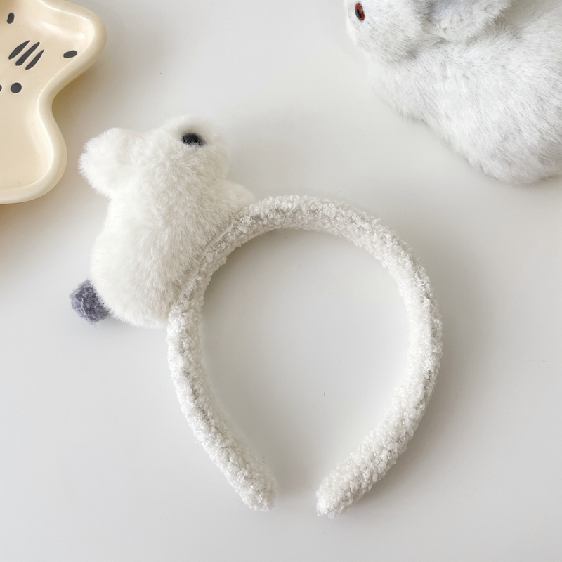 可爱毛绒兔子公仔发箍洗脸卡通小兔头箍大人小孩儿童少女头饰发卡