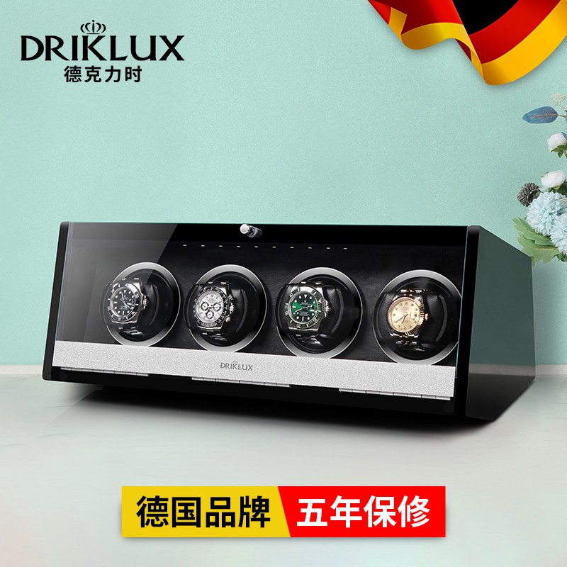 德克力时（DrikLux） 摇表器转表器机械表手表摇摆器自动上链表盒上弦器自动摇表器 黑色钢琴烤漆（四表位）