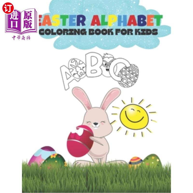 海外直订easter alphabet coloring book for kids: a-z easter