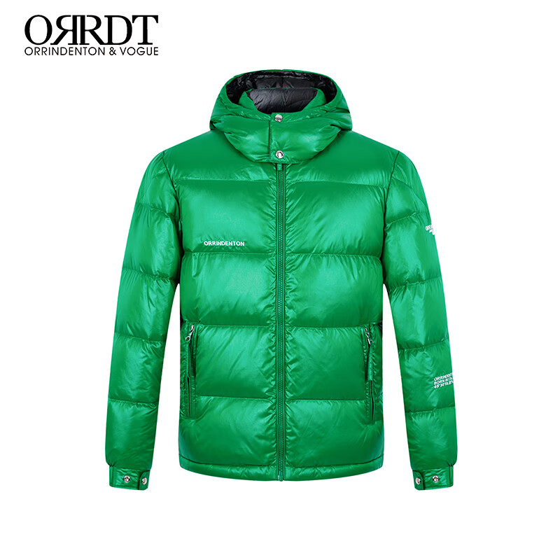 ORRDT澳林丹顿男士羽绒服 秋冬厚款极寒保暖可拆卸连帽面包服外套 绿色 50 (L)
