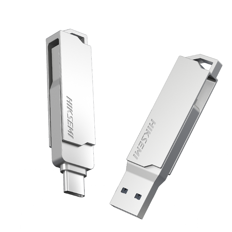 海康存储（HIKSEMI）64GB Type-C USB3.1手机U盘X307C银色 双接口手机电脑通用车载高速优盘 35.9元