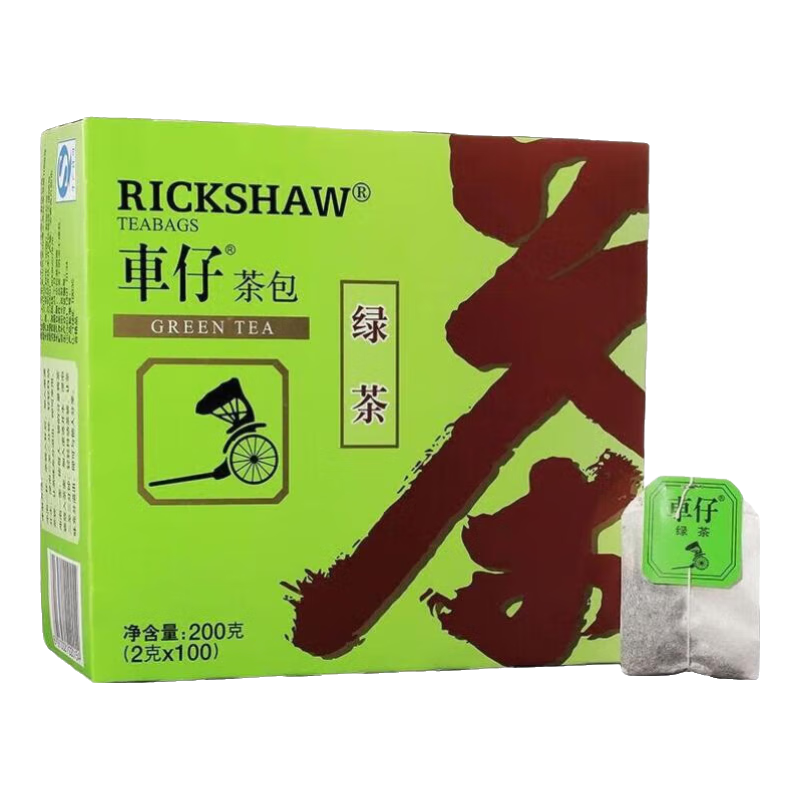 立顿（Lipton）车仔绿茶 茶包茶叶 休闲居家旅行办公室茶饮 茶碎袋泡茶 （非独立包装）车仔绿茶2g*100包