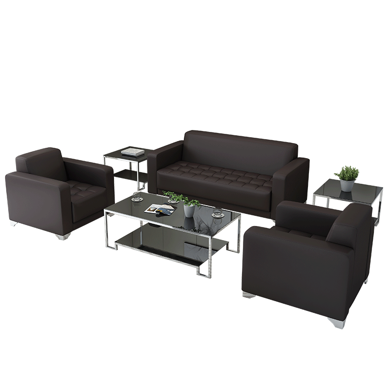 隆旭 办公家具办公沙发茶几组合办公室简约会客接待沙发商务皮沙发 长茶几 101