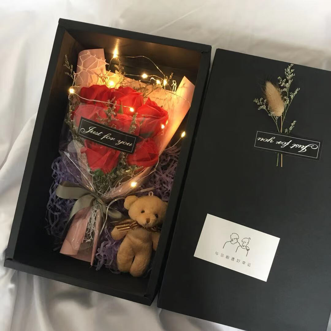 盖淘情人节花束生日浪漫实用创意礼物香皂花礼盒玫瑰干花送女友老师 7