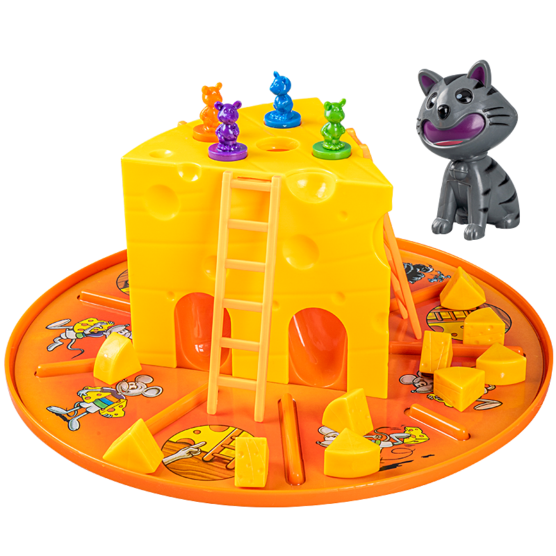 奇森芝士奶酪蛋糕猫和老鼠棋大作战早教棋类儿童亲子益智桌面游戏玩具 奶酪大作战-猫捉老鼠556-38