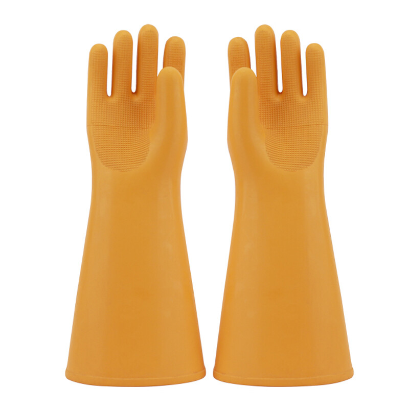 双安 3级绝缘35kv橡胶手套防触电带电作业用电工手套  1副