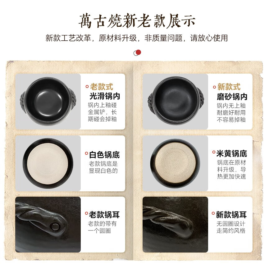 设乡味万古烧砂锅汤锅炖盅日本原装进口栗型土锅家用陶瓷锅煲仔饭燃气灶 267044 | 7合 约 4L