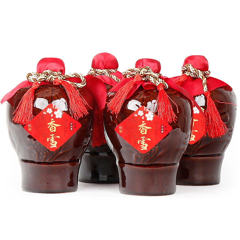 绍兴特产黄酒十二年绍兴香雪酒1.5lx4坛装甜型糯米老酒 白酒代水酿造