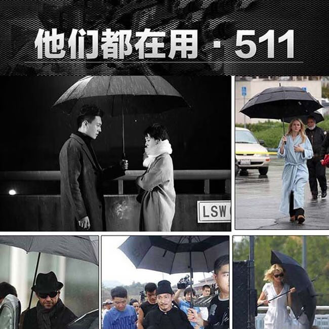 霜魄511雨伞511雨伞防暴雨自动双层晴雨伞长柄车载加固高尔夫防风 511直杆真双层黑色