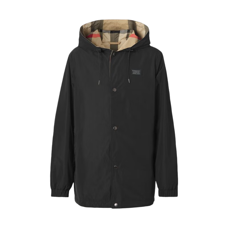 博柏利（BURBERRY）【礼物】男装 双面两穿格纹再生材质连帽夹克外套