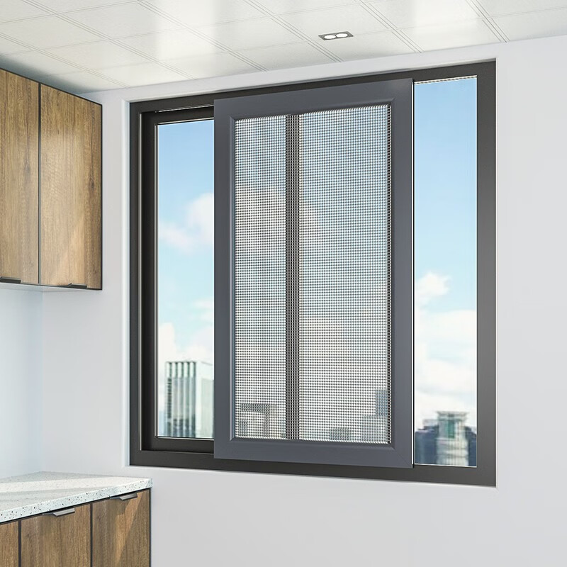 金刚网推拉平移纱窗防蚊不锈钢铝合金窗户推拉式金钢网纱窗自安装