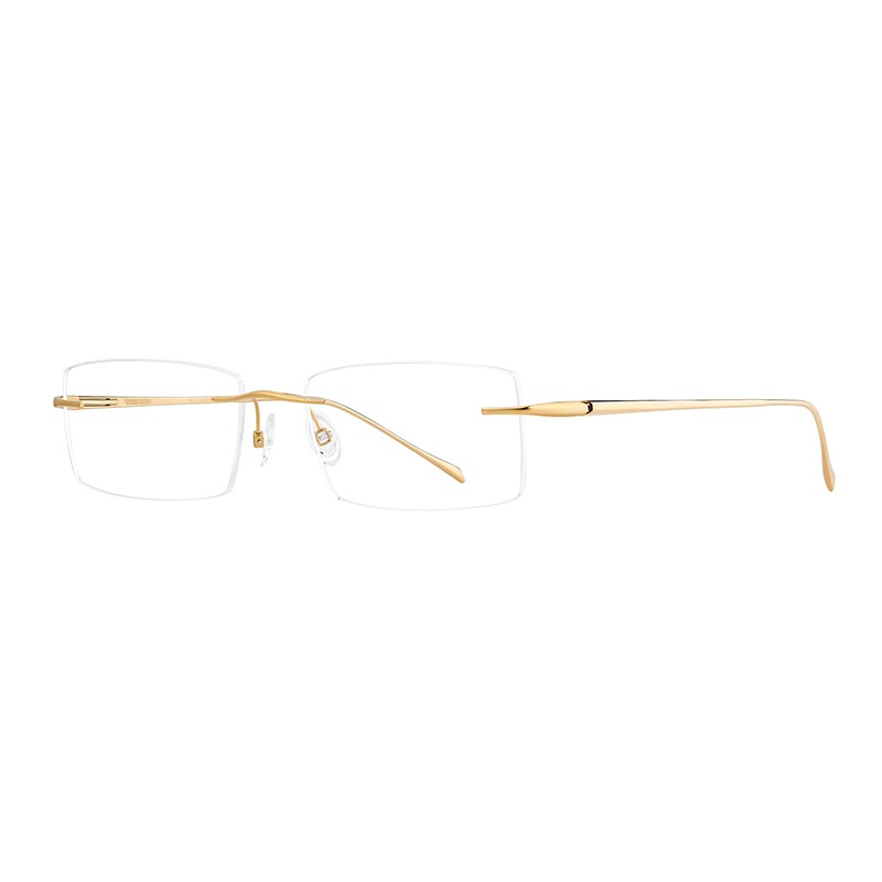VOSS 日本进口 简约鹦鹉系列 光学镜架远近视眼镜 男款 生物钛 无框 眼镜框 V026S 01金色
