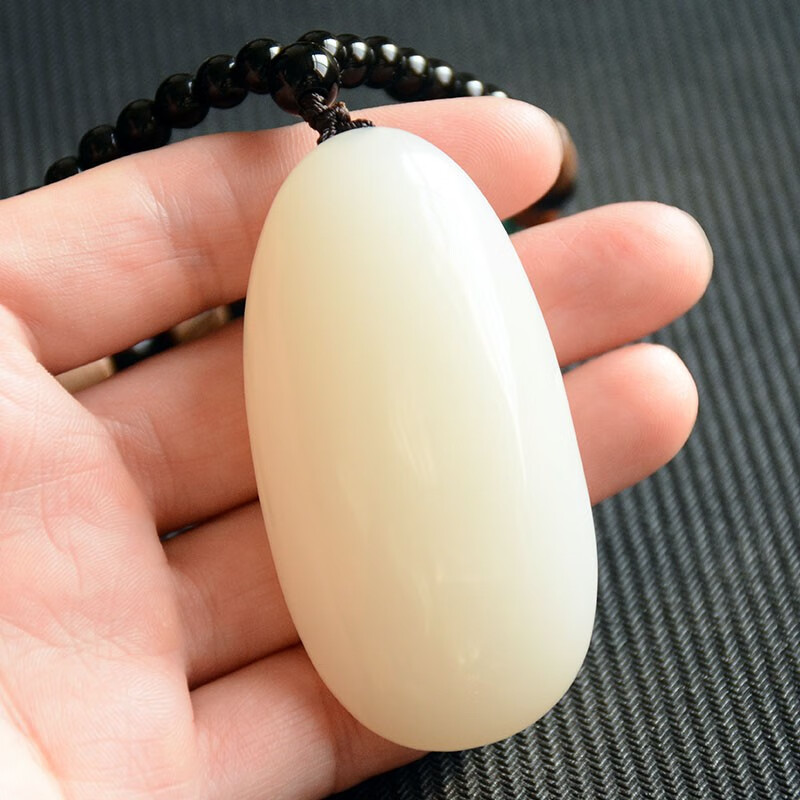 烨誉新疆玉和田玉手把件吊坠羊脂玉白玉籽料原石把玩件白玉原石手玩件