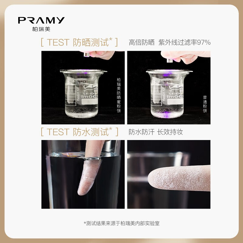 柏瑞美（PRAMY）光透防晒蜜粉饼散粉蜜粉饼控油定妆持久遮瑕粉饼 春夏款-01#象牙白
