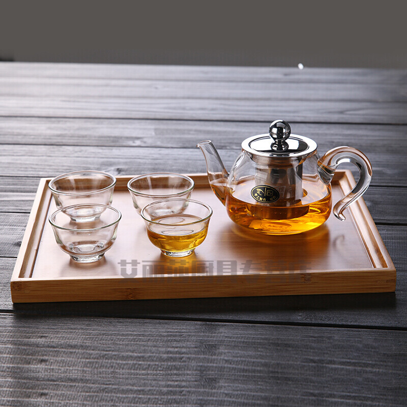 WINEWINGS功夫茶盤茶具盤竹子托盤玻璃杯茶杯盤竹制盤子茶臺(tái)配件