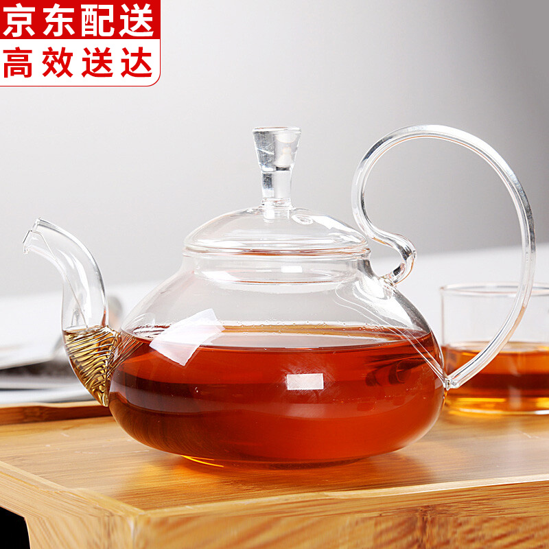 正扬 玻璃壶 高硼硅耐热玻璃花茶壶功夫红茶具泡冲茶器 玻璃600ml茶壶