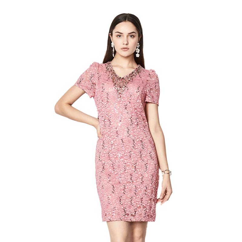 meiermei玫而美品牌专柜时尚收腰优雅气质修身蕾丝连衣裙女 082 36