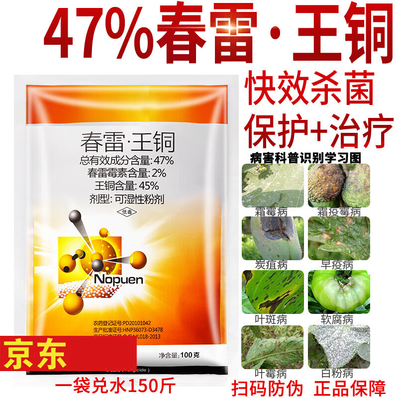 农药春雷王铜柑橘树溃疡病专用药农用杀菌剂杀菌药高含量效 100g