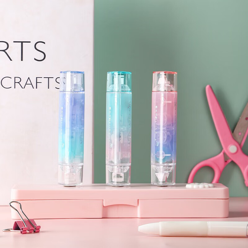 天高修正带迷你点点胶二合一双面透明胶带猫爪形涂改带两面胶带学生用