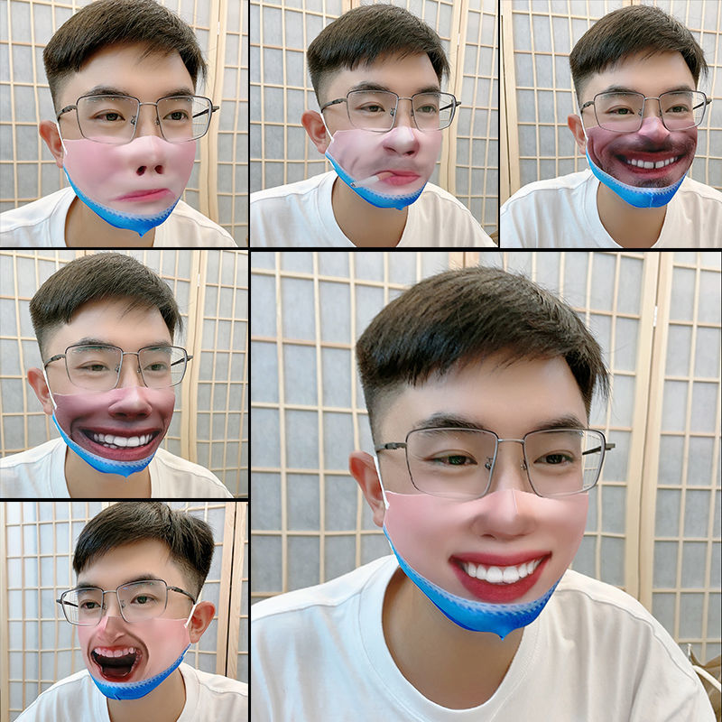 口罩仿真人脸口罩抖音同款恶搞表情男女款个性图案搞怪搞笑创意口罩
