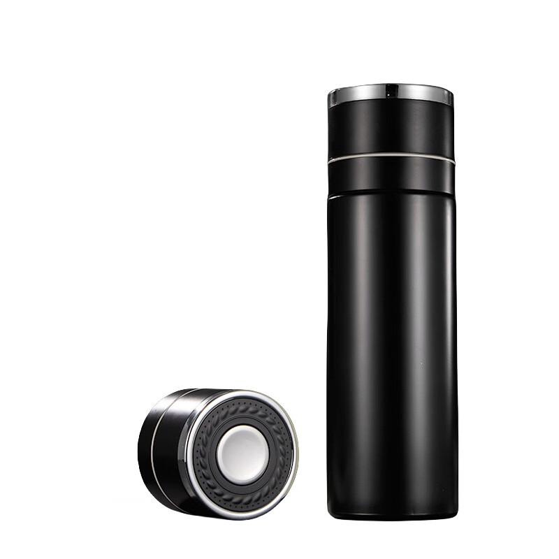 保温杯男款水杯2025新款茶水分离一键开盖车载316不锈钢杯子茶杯 600黑色+提绳 500-600ml