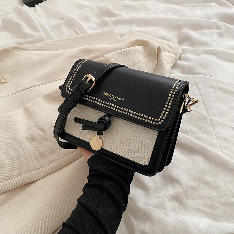 流行洋气奶油小方包新款时尚小众设计丝巾单肩包清新甜