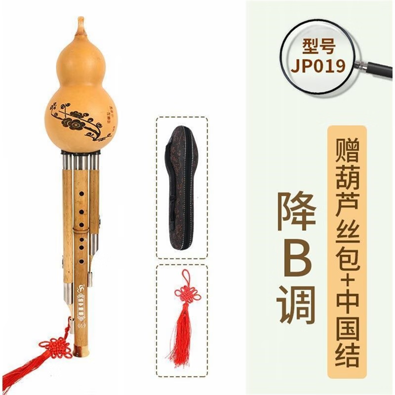 蓝孔雀剑牌葫芦丝教学可拆卸真葫芦民族乐器初学c调降b调金竹葫芦丝