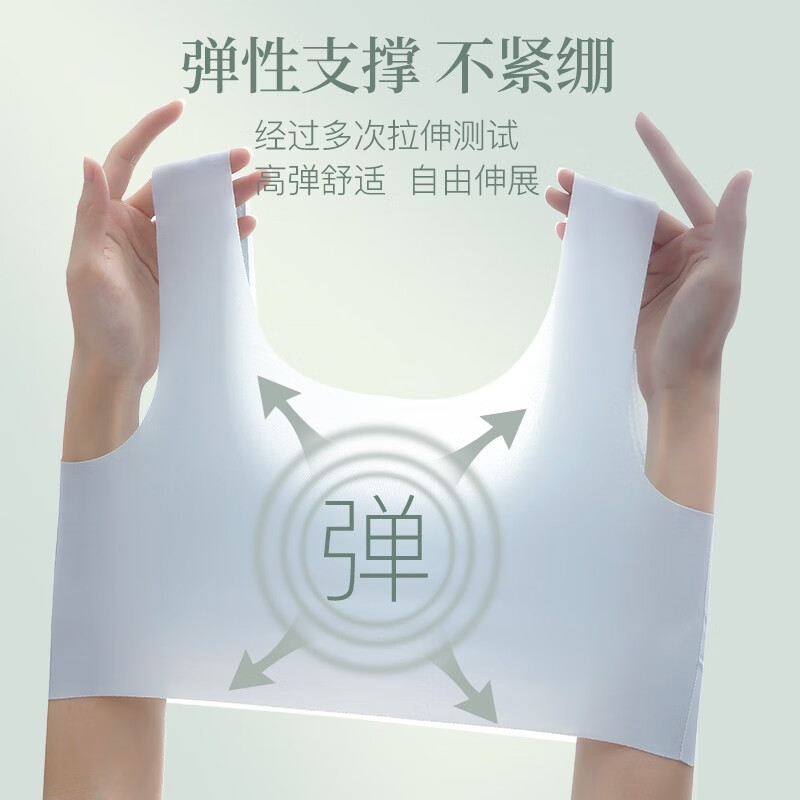 芙丹琪两件装无痕内衣女无钢圈小胸聚拢收副乳防下垂美背运动文胸薄款 绿色+粉色 XXL码145-165斤90ABC