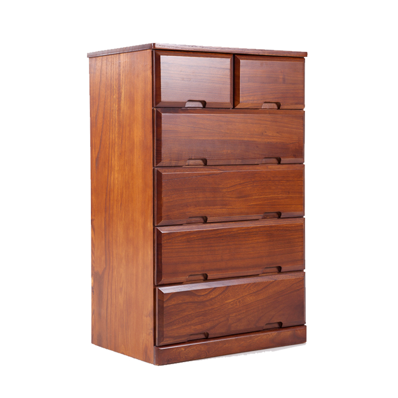 冯派  卧室实木斗柜五斗柜现代简约五斗橱客厅抽屉式收纳柜子储物柜 菱形 60-5   咖啡色