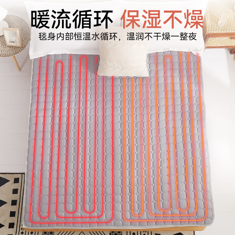 雅鹿【2025新款水暖毯】单双人加厚长毛绒电热毯水暖毯安全防水电褥子 智能定时数显【1.8*1.2】恒温除螨涤棉款
