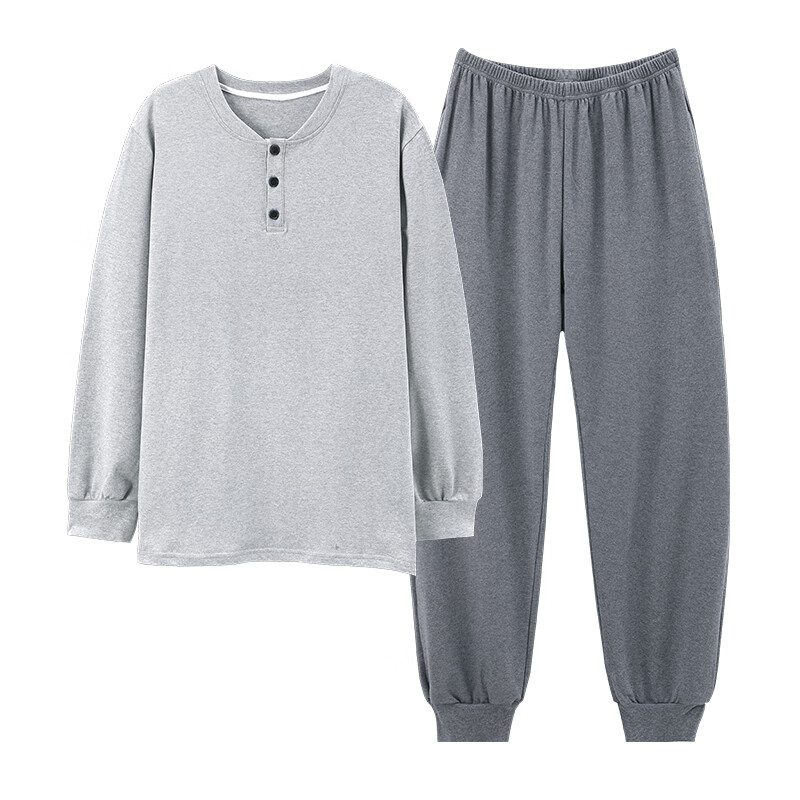 猫人(MiiOW)仿棉舒适 春秋新款 长袖开衫 套头套装 男士可外穿家居服 06M73027 4XL --建议【180-210】斤