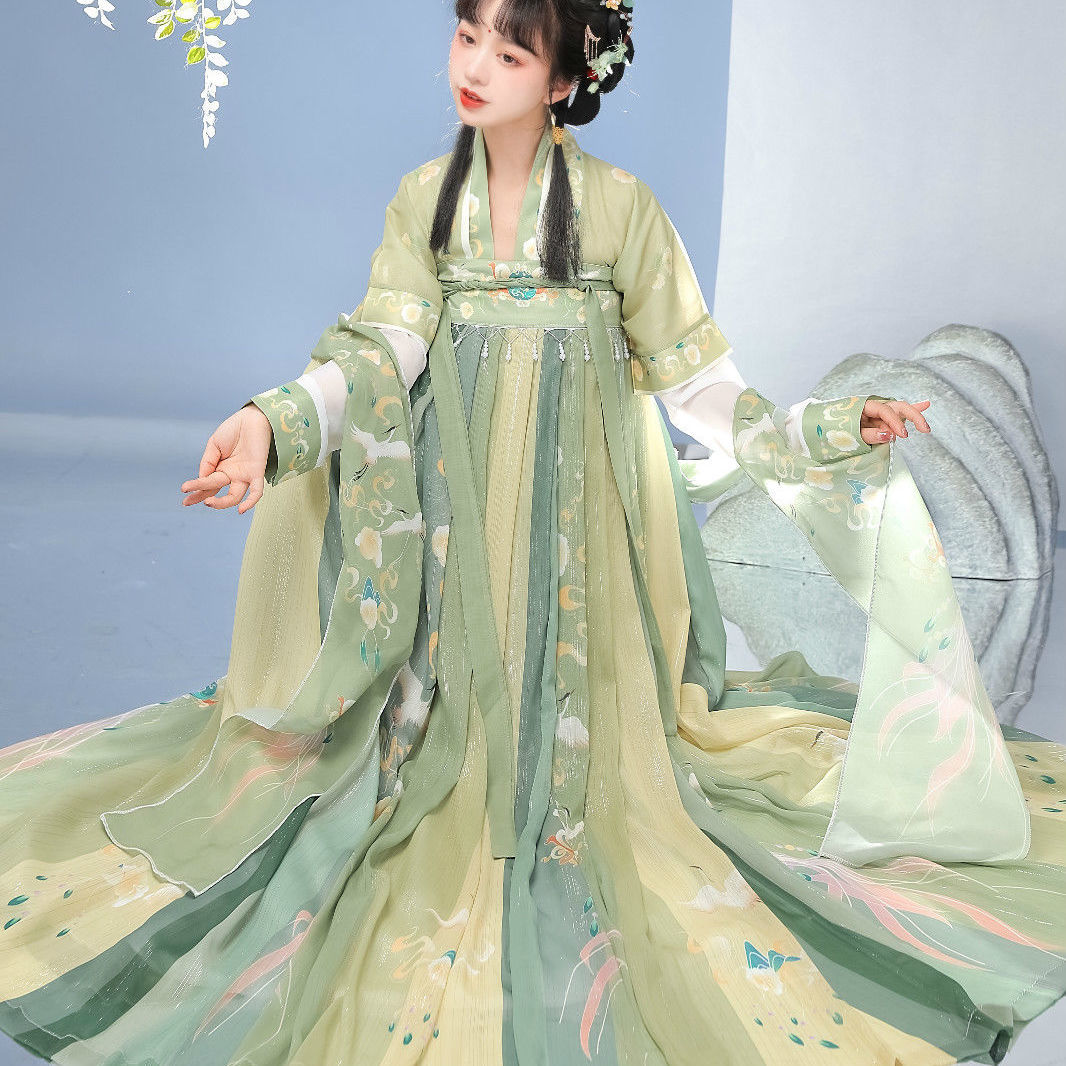 亚永凌汉服女【知秋】一片式齐胸襦裙古风超仙新款春夏日常正版 绿