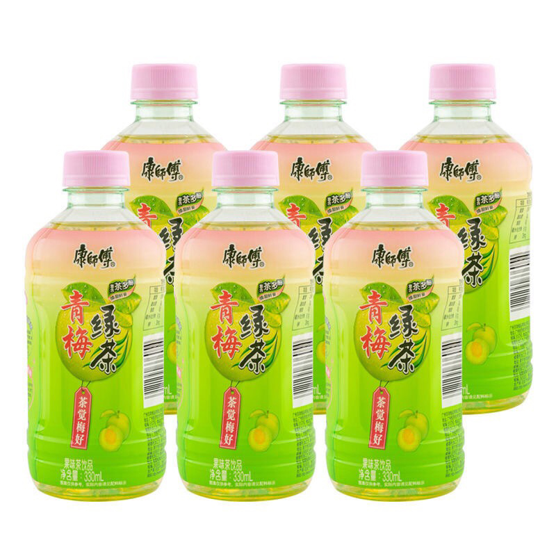 康师傅青梅绿茶330ml*6瓶 夏季茶饮品饮料 7.9元包邮