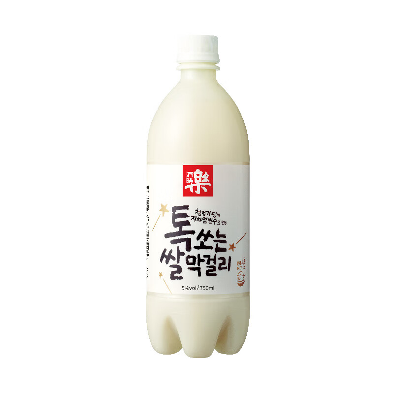 酒时乐韩国进口米酒 原味玛可利发酵酒 低度微醺甜酒 5度 750mL 1瓶 纯米