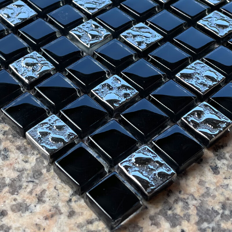 chnqanx电镀黑色马赛克背景墙浴室卫生间游泳池阳台客厅厨房ktv建 银