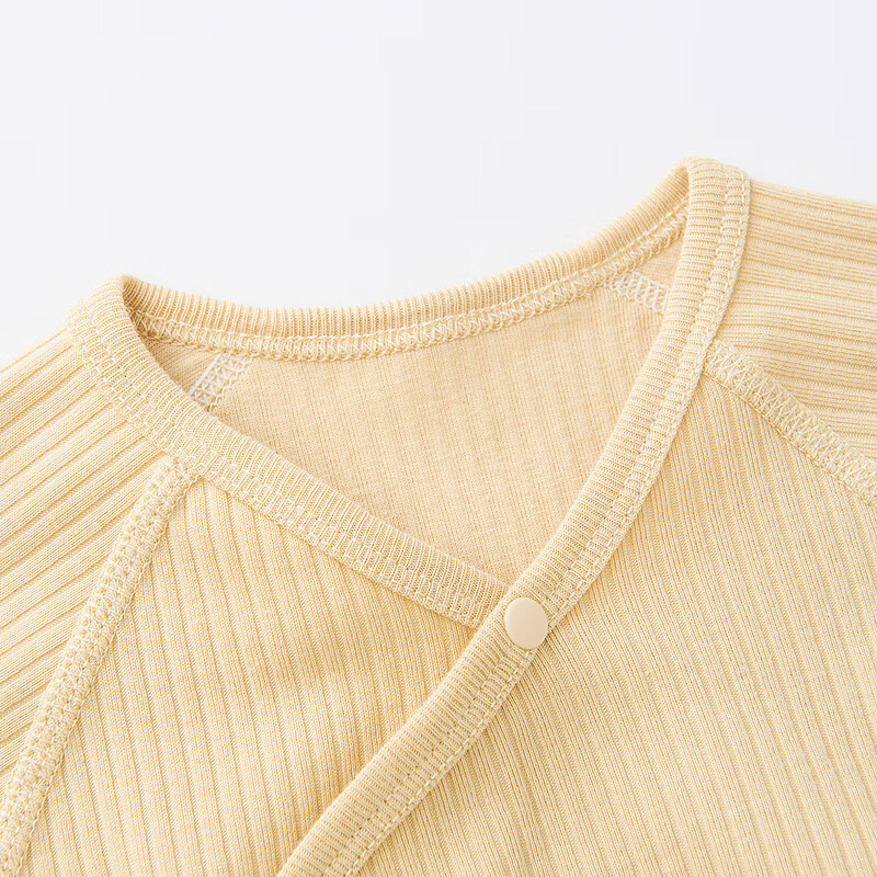 童泰（TONGTAI）婴儿蝴蝶衣春秋季0-6月初生宝宝连体衣新生儿哈衣爬服2件装 黄色 52cm