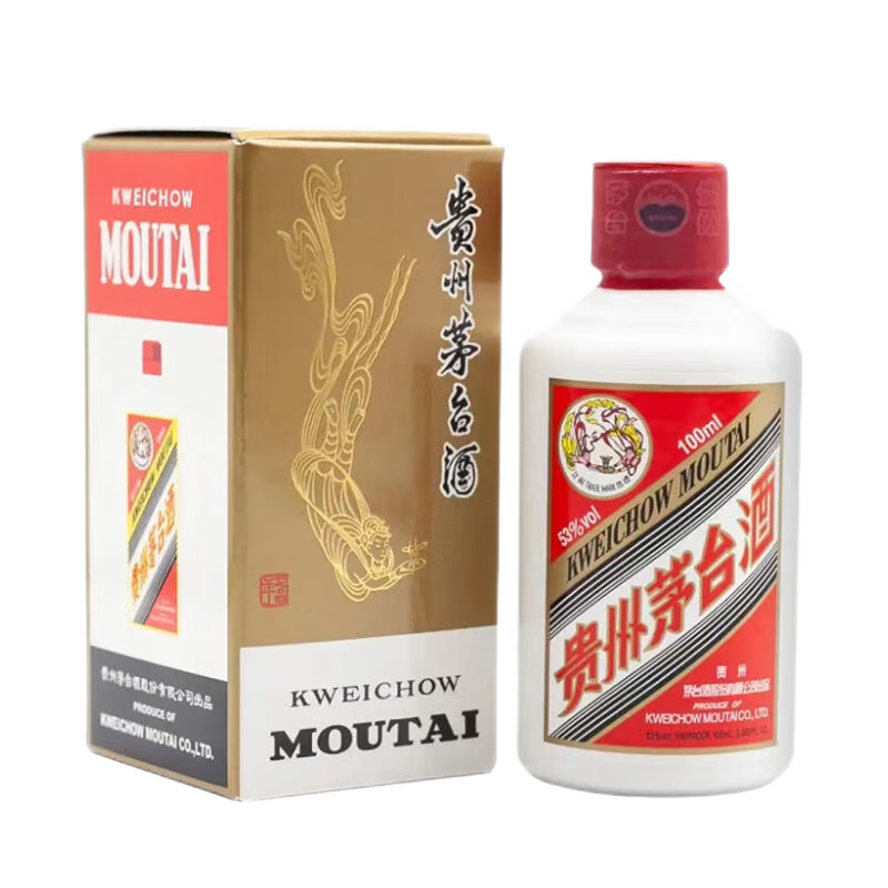 MOUTAI 茅台 贵州茅台酒 53度茅台飞天 酱香型白酒 100ml 单瓶装