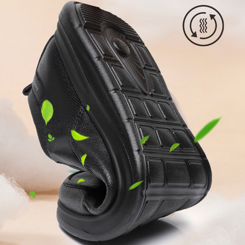 布瑞京春秋款防水老北京布鞋男士软底防滑工作鞋子仿皮黑色商务休闲男鞋 黑色 单层 BRJ-37753 41