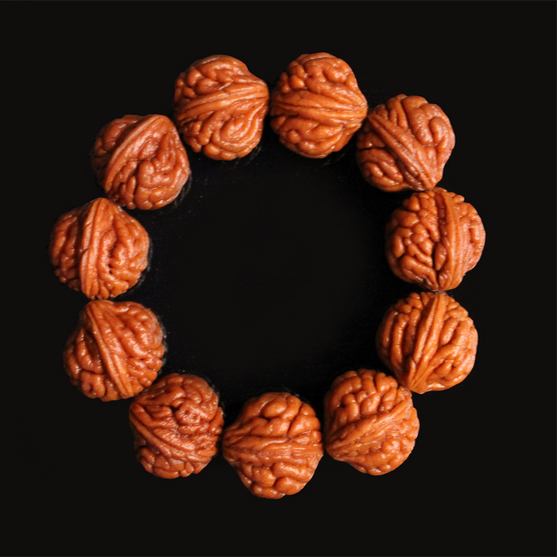 桃核手串 秦岭野生龙纹桃核霸王龙男士手串大尺寸 20mm