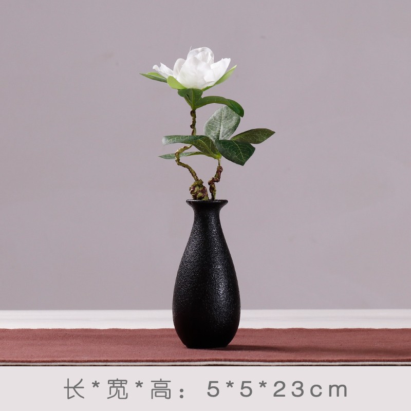 插花器现代简约家居餐桌面迷你花瓶办公室装饰品 陆宝净瓶 白凤杜鹃
