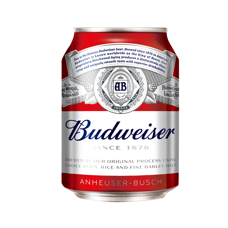 Budweiser 百威 拉格啤酒 经典 255ml*24听 小罐mini罐啤酒整箱装