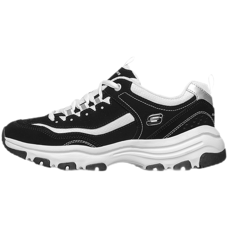 Skechers斯凯奇女鞋：经典款熊猫鞋轻便运动鞋女休闲鞋缓震厚底增高老爹鞋女
