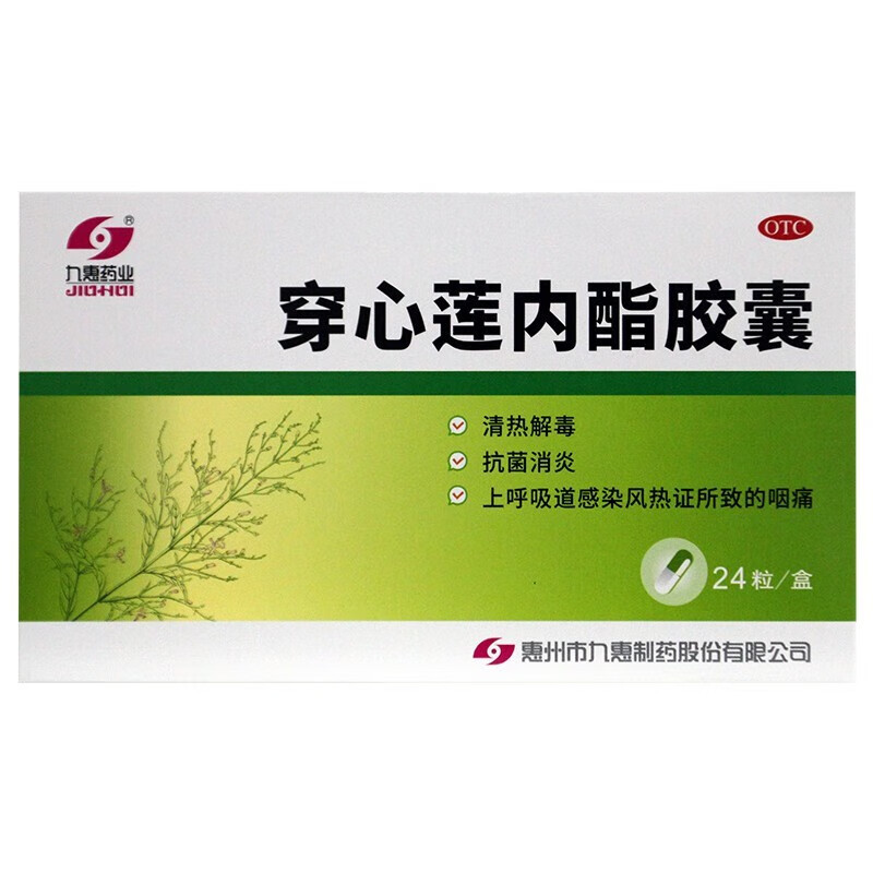 九惠 穿心莲内酯胶囊 0.33g*24粒 1盒装